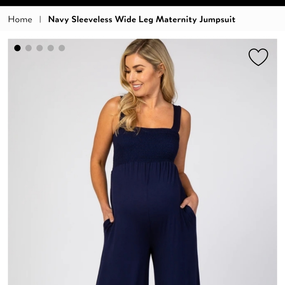 Pinkblush Navy maternity jumpsuit